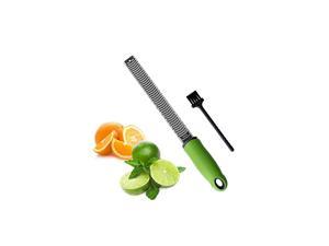 Pro Citrus Lemon Zester & Cheese Grater Stainless Steel - Ginger,Garlic,Potato Nutmeg,Chocolate Peeler with Cover and Cleaning Brush