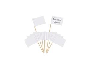 100 Pieces Blank Toothpick Flags Cheese Markers White Flags Labeling Marking for Party Cake Food Cheeseplate Appetizers (White)