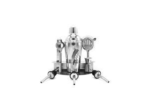 Cocktail Shaker and Mixing Set - Deluxe 10 Piece Bar Tool Set: Bottle Opener, Cork Screw, Ice Tong, Measuring Jigger, Strainer, Liquor Pourers, on Display Stand Cocktail Shaker and Mixing Set - Deluxe 10 Piece Bar Tool Set: Bottle Opener, Cork Screw, Ice Tong, Measuring Jigger, Strainer, Liquor Pourers, on Display Stand