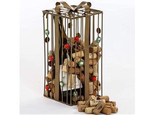 Gold Holiday Gift Box Cork Caddy Displays and Stores over 200 Wine Corks by