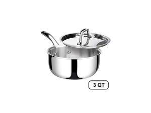Duxtop Whole-Clad Tri-Ply Stainless Steel Stockpot with Lid 6.5 Quart Kitchen Induction Cookware