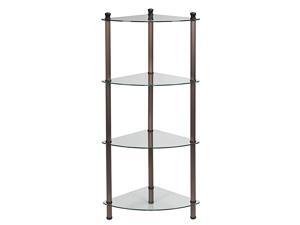 L'Etagere 4-Shelf Corner Tower, Oil-Rubbed Bronze Plate L'Etagere 4-Shelf Corner Tower, Oil-Rubbed Bronze Plate