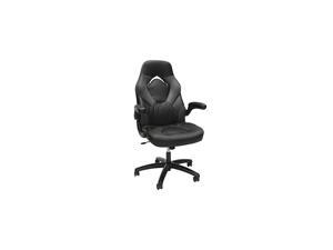ESS Collection Racing Style Bonded Leather Gaming Chair, in Gray (ESS-3085-GRY)