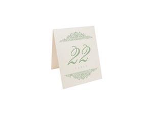 Paisley Wedding Table Numbers (Select Color/Quantity), Champagne, Sage, 1-50, Double Sided, Tent or Use in a Stand, Great for Parties & Restaurants - Made in The USA