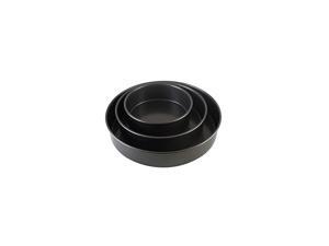 Professional Non-Stick 3-Piece Round Cake Pan Bakeware Set, Black Professional Non-Stick 3-Piece Round Cake Pan Bakeware Set, Black