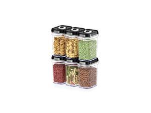 KITCHEN Airtight Food Storage Containers with Lids Airtight – 6 Piece Set/All Same Size - Air Tight Snacks Pantry & Kitchen Container - Clear Plastic BPA-Free - Keeps Food Fresh & Dry