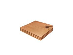 7.9" x 7.1" Bamboo Cocktail Appetizer Plates with Wine Glass Holder, 4 Pieces 7.9" x 7.1" Bamboo Cocktail Appetizer Plates with Wine Glass Holder, 4 Pieces