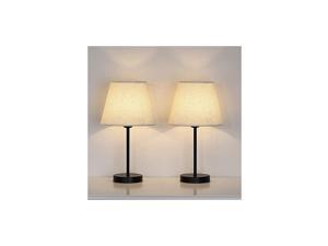 Nightstand Table Lamps, Set of 2 Bedside Desk Lamp with Blue Linen Lampshade for Bedroom Living Room College Dorm Nightstand Table Lamps, Set of 2 Bedside Desk Lamp with Blue Linen Lampshade for Bedroom Living Room College Dorm