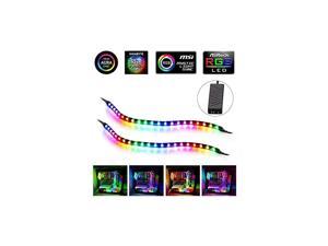 Addressable RGB LED Strip Lights Kit - Rainbow WS2812B RGBIC Magnetic Case Lighting, 2S 42LEDs ARGB Strip for 5V 3pin Motherboard Asus Aura, Asrock, Gigabyte RGB Fusion, MSI Mystic Light