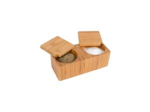 7.1" L x 3.1" W Bamboo Salt and Pepper Box Kitchen Accessory
