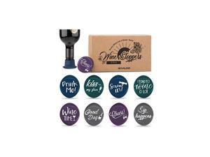 8 Pack Christmas Wine Bottle Stoppers and Gift Box, Funny Silicone Reusable Caps Bottle Sealers with a Funny Saying for Wine Beer Bottles