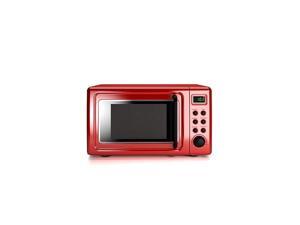 Retro Countertop Microwave Oven, 0.7Cu.ft, 700-Watt, High Energy Efficiency, 5 Micro Power, Delayed Start Function, with Glass Turntable & Viewing Window, LED Display, Child Lock (Red) Retro Countertop Microwave Oven, 0.7Cu.ft, 700-Watt, High Energy Efficiency, 5 Micro Power, Delayed Start Function, with Glass Turntable & Viewing Window, LED Display, Child Lock (Red)