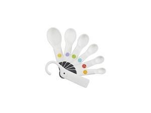 Good Grips 6-Piece Plastic Measuring Spoons with Scraper- White