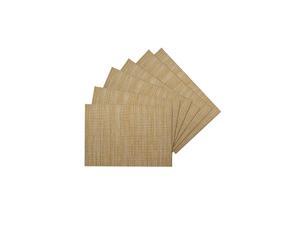 Woven Vinyl/Metallic PLACEMATS Set of 6 (Light Gold, 13 X 18) Woven Vinyl/Metallic PLACEMATS Set of 6 (Light Gold, 13 X 18)