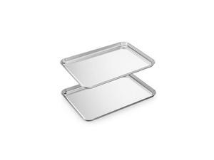 Baking Sheets Set of 2, Cookie Sheets 2 Pieces & Stainless Steel Baking Pans & Toaster Oven Tray Pans, Rectangle Size 24L x 16W x 1H inch & Non Toxic & Healthy & Easy Clean Baking Sheets Set of 2, Cookie Sheets 2 Pieces & Stainless Steel Baking Pans & Toaster Oven Tray Pans, Rectangle Size 24L x 16W x 1H inch & Non Toxic & Healthy & Easy Clean