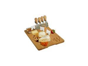 Personalized Monogrammed Engraved Hardwood Cutting Board for Cheese & Charcuterie- includes Knives, Cheese Markers & Ceramic Dish - Designed and quality Checked in the USA