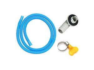 3/5'' Conditioner Drain Hose Connector Elbow Fitting with 5.2ft A/C Water Drain Hose Kit, Replacement Parts for Mini-Split Units and Window AC Unit 3/5'' Conditioner Drain Hose Connector Elbow Fitting with 5.2ft A/C Water Drain Hose Kit, Replacement Parts for Mini-Split Units and Window AC Unit