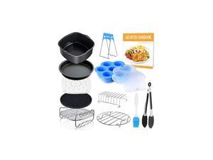 Air Fryer Accessories 11 pcs with Recipe Cookbook Compatible for Philips Air Fryer, COSORI and other AirFryers and Oven, Deluxe Deep Fryer Accessories Set of 12 (8 inch) Air Fryer Accessories 11 pcs with Recipe Cookbook Compatible for Philips Air Fryer, COSORI and other AirFryers and Oven, Deluxe Deep Fryer Accessories Set of 12 (8 inch)