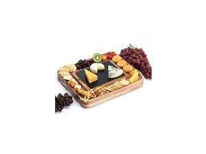 Upgraded Acacia Cheese Board Set, Square Shaped Charcuterie Set, Cheese Platter with Double Sided Slate, Handcrafted Design and Stainless Steel Cutlery Set - Perfect Gift for any Occasion Upgraded Acacia Cheese Board Set, Square Shaped Charcuterie Set, Cheese Platter with Double Sided Slate, Handcrafted Design and Stainless Steel Cutlery Set - Perfect Gift for any Occasion