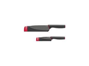 Slice & Sharpen 6" Chef's Knive and 3.5" Paring Knife with Sharpening Protective Sheaths, Black Slice & Sharpen 6" Chef's Knive and 3.5" Paring Knife with Sharpening Protective Sheaths, Black