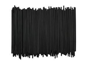 Plastic Coffee Stirrer Straw - 5 Inch Sip Stir Stick (Black, 1,000)