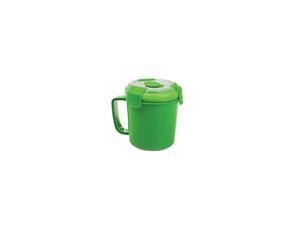 Soup To-Go Container - Green, Easy-To-Open, Cool Touch Handle Leak-Proof Silicone Seal, Snap-Off Lid, Stackable, BPA FREE