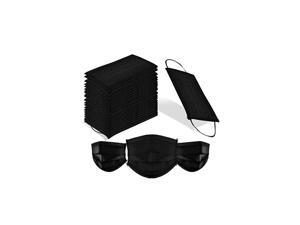 100 Pcs Disposable 3 Ply Earloop Face Masks, Suitable for Home, School, Office and Outdoors (Black)
