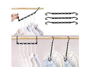 Black Magic Hangers Space Saving Clothes Hangers Organizer Smart Closet Space Saver Pack of 10 with Sturdy Plastic for Heavy Clothes