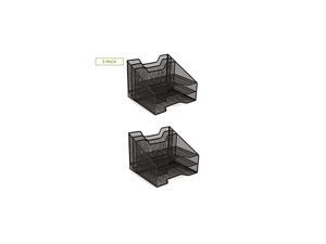 2MESHBOX5-BLK Organizer 5 Desktop Document Letter Tray for Folders, Mail, Stationary, Desk Accessories, 2 Pack Black Mesh 2MESHBOX5-BLK Organizer 5 Desktop Document Letter Tray for Folders, Mail, Stationary, Desk Accessories, 2 Pack Black Mesh