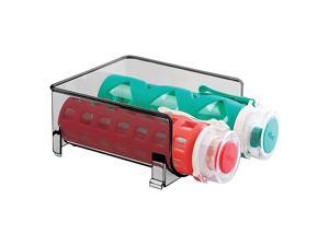 Plastic Freestanding Water Bottle Storage Organizer for Kitchen Countertop, Table, Pantry, Fridge - Holds Water Bottles, Pop/Soda, Wine, Beer - Stackable, Holds 2 Bottles - Smoke Gray Plastic Freestanding Water Bottle Storage Organizer for Kitchen Countertop, Table, Pantry, Fridge - Holds Water Bottles, Pop/Soda, Wine, Beer - Stackable, Holds 2 Bottles - Smoke Gray