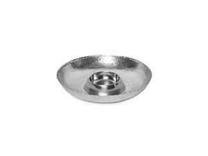 Hammered Aluminum Chip and Dip Bowl, 16-Inch, Silver Hammered Aluminum Chip and Dip Bowl, 16-Inch, Silver