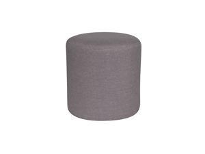 Barrington Upholstered Round Ottoman Pouf in Light Gray Fabric Barrington Upholstered Round Ottoman Pouf in Light Gray Fabric