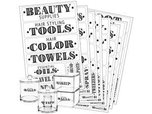 Farmhouse Bathroom Beauty Organization Labels – 72 Bathroom & Makeup Organization Preprinted Sticker. Water Resistant, Canister Labels. Jar Decals Bath Storage (Set of 72 – Bathroom)
