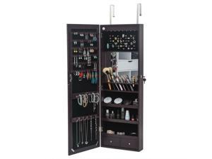 Wall/ Door Mounted Jewelry Cabinet Armoire Jewelry Box Organizer w/ Mirror LED Wall/ Door Mounted Jewelry Cabinet Armoire Jewelry Box Organizer w/ Mirror LED