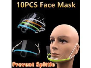 10pcs Reusable Transparent Anti-fog Face Mask Plastic Mouth Shield Cover 10pcs Reusable Transparent Anti-fog Face Mask Plastic Mouth Shield Cover
