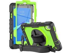 Case for Lenovo Tab M8 80 inch with Screen Protector  FullBody Heavy Duty Rubber Case WRotating Stand Hand Strap Shoulder Strap for Lenovo Tab M8 TB8505F8505X8505FS8705F  Green