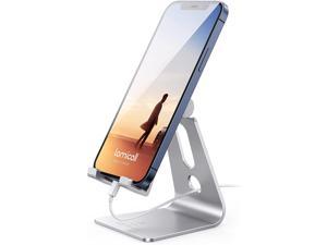 Cell Phone Stand Adjustable, Lamicall Phone Stand : Charging Mobile Holder, Cradle, Base, Dock Compatible with iPhone X Xs Max XR 12 11 Pro 8 7 6 5 Plus, Samsung Galaxy S20 S10 S9 S8 A71 A51 A10, Desk
