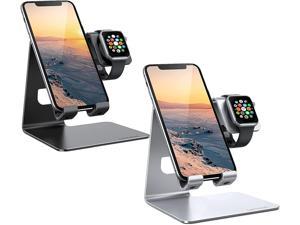 Stand for Apple Watch Phone Holder 2 in 1  Lamicall Desktop Stand Charging Station Dock Compatible with Apple Watch SE Series 654321 Phone 12 Pro 11 Mini XS Max X XR 8 7 6s Black  White Bundle