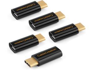 USB C to Micro USB Adapter5Pack CableCreation USB Type C Adapter Micro USB to USBC with 56K Resistor Compatible Galaxy S9S9 Mate 10 Pro MacBook Moto Z etc Black