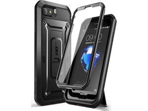 Unicorn Beetle Pro Series Case for iPhone SE (2022)/ iPhone SE (2020)/ iPhone 7/ iPhone 8, Built-in Screen Protector Full-Body Rugged Holster & Kickstand Case (Black)