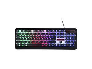 Rainbow LED Backlit Gaming Keyboard Illuminated Keyboard Ergonomic Design Office Work Keyboard for PC Laptop