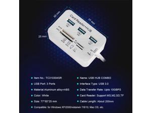USB Hub 3.0 Type C Hub USB 3.0 Splitter 3 Ports Multiple SD/TF Speed Card Reader Multi-In-1 Memory Card Reader USB Hub 3.0 Type C Hub USB 3.0 Splitter 3 Ports Multiple SD/TF Speed Card Reader Multi-In-1 Memory Card Reader