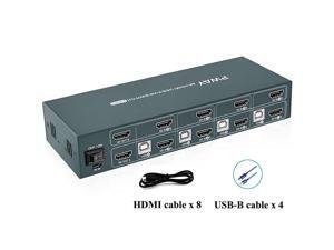 KVM Switch Dual Monitor Extended Display 4 Port 2 USB 20 Hub UHD 4K30Hz YUV444 Downward Compatible Hotkey Switch with All Needed Cables No Adapter Required KVM Switch Dual Monitor Extended Display 4 Port 2 USB 20 Hub UHD 4K30Hz YUV444 Downward Compatible Hotkey Switch with All Needed Cables No Adapter Required