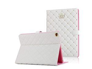 Crown Design Case for iPad 9.7 2018 2017/ iPad Air 2 / iPad Air, Diamond Cute Elegant PU Leather Smart Auto Sleep/Wake Stand Shockproof Case for Apple iPad 9.7 iPad 5th/6th/iPad Air (White Crown Design Case for iPad 9.7 2018 2017/ iPad Air 2 / iPad Air, Diamond Cute Elegant PU Leather Smart Auto Sleep/Wake Stand Shockproof Case for Apple iPad 9.7 iPad 5th/6th/iPad Air (White