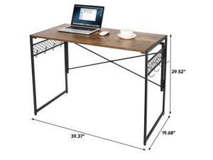 Folding Computer Desk 39”  Writing Desk with 8 Hooks Study Desktop Workston
