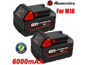 2X For Milwaukee M18 Lithium XC 6.0 Extended Capacity 6000mAh Battery 48-11-1860