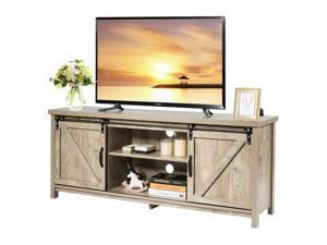 Costway TV Stand Media Center Console Cabinet Sliding Barn Door for TV's 60'' White Oak Costway TV Stand Media Center Console Cabinet Sliding Barn Door for TV's 60'' White Oak