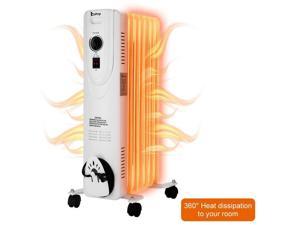 1500W Electric Oil Filled Radiator Heater Thermostat Portable Space Heater