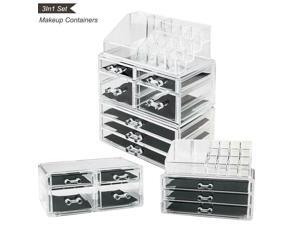 Acrylic Thick Makeup Jewelry Case Organizer Boxes Display Racks Holder Drawers Acrylic Thick Makeup Jewelry Case Organizer Boxes Display Racks Holder Drawers