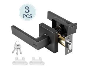 Entry Door Lever Door Handle 3 Pack Door Knobs Lever Lock Set Different Keys